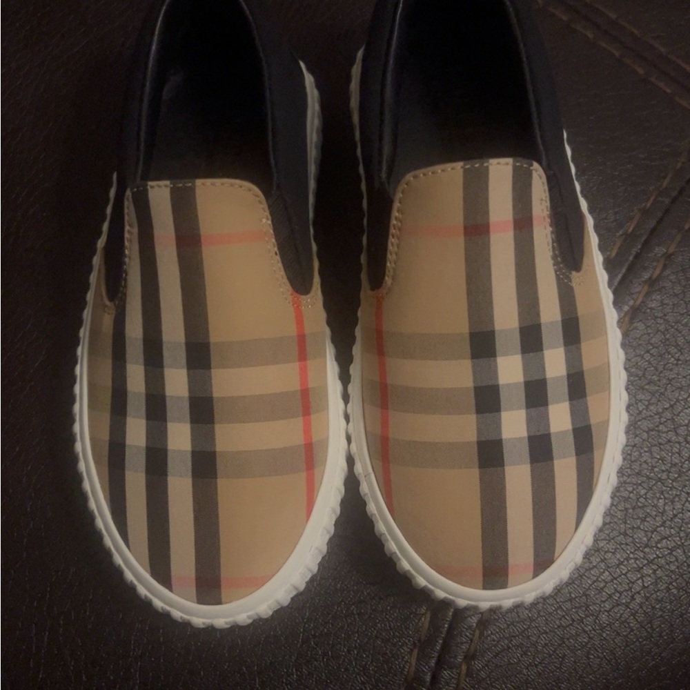 Burberry Black and White Slip-On Sneakers